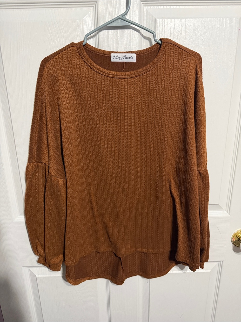 Woolsey Threads Women's Copper Crewneck Knit Sweater